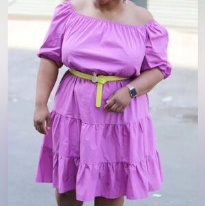 Lane Bryant Off-Shoulder Purple Dress